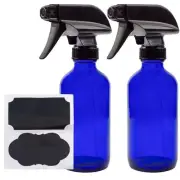 Cornucopia 8-Ounce Cobalt Blue Glass Boston Round Spray Bottles (2 Pack) 3-Se...