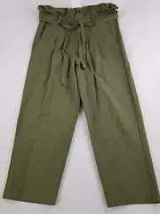 7 FOR ALL MANKIND women's pants 69055 military green relaxed belted sz XL $199