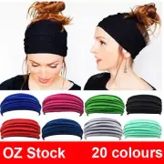 Running Soft Extra Wide Hairband Stretchy Yoga Headband Elastic Turban Head Wrap