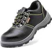 [BIAJIAZHUA] Anti-Smash Steel Toe Boots for Men Rubber Sole Non Slip,Anti-Colision Steel Toe Shoes for Women Comfortable Breathable,Anti-Smash Safety Shoes,Construction Shoes Anti-Puncture