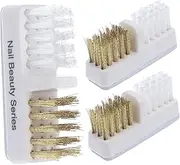 HAKIDZEL Essential Nail Art Tools 3pcs Wire Brush Nail Drill Polishing Cleaning Brush