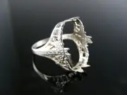 5502 Ring Setting Sterling Silver, 16x12 Mm Emerald Stone Sz.4.5