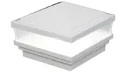 4" sq. Almond Haven Low Voltage Scallop Lens LED Post Cap (6 Pack) [1661A]