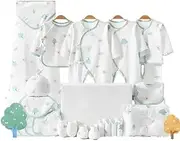 [Generic] 24-pieces 100% cotton essentials gift set for newborn baby in White Color, which includes clothing and accessories. It is suitable for baby boy and girl both and designed for infants aged 0-6 months.