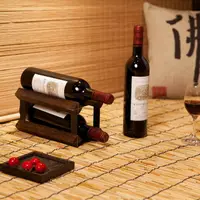 在飛比找樂天市場購物網優惠-日式家具 燒桐木實木紅酒架 家用簡易組裝擺件現代簡約酒瓶展示