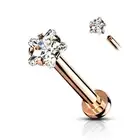 Piercing Ear Labret Rose Stone Star White