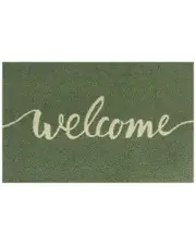 The Rug Market Welcome Script Indoor/Outdoor Doormat 24"x36" Green