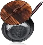 Traditional Stir Fry Pans Handmade Iron Pot Non-Stick Pan Cast Iron Pot Suitable for Induction and Gas