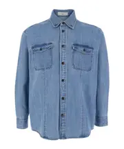 Jacket with Patch Pockets on the Chest in Denim XL,L,M blue