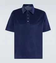[Loro Piana] Loro Piana Tsubaki cotton and silk chenille polo shirt AU 90 blue