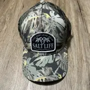 Salt Life Live Salty Lounging Cap Men's OSFM Olive Green Tropical Trucker Hat