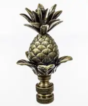 Blooming Pineapple Lamp Finial Antique Brass Metal 3"h