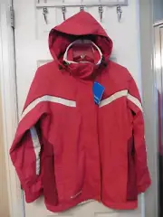NWT Columbia Vertex Jacket Red & White Detachable Hood Outer Shell-Women's Small