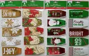 Christmas Large Foil Gift Tie Tags w Silver Strings 25/Pk SB, XM12, Select Theme