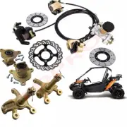Go Kart 3 Stud Front Wheel Hub Stub Axle + Brake Caliper Disc Rotor ATV Buggy