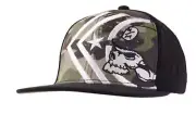 METAL MULISHA GHOST CAMO BLACK EMBROIDED SKULL HELMET FLEXFIT CAP HAT S/M L/XL