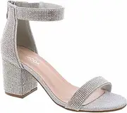 [Top Moda] Women's Strappy Velvet Stacked Block Heel Dress Sandal