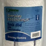 Everyday Essentials Terry Cloth Sock Aid White L3010 32" Straps