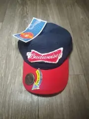 Budweiser Baseball Cap Bottle opener Hat New SnapBack Blue & Red New Fade Look