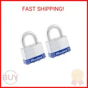 Master Lock 5T Outdoor Padlock with Key, 2 Pack Keyed-Alike, Silver