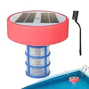 Copper Pool Ionizer, Solar Pool Ionizer,Floating Solar Pool Ionizer - Water Filter with Copper Ionizer, Multi Color LED Lights, Cleaning Supplies