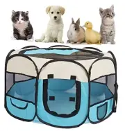 Pet Puppy Dog Playpen Cat Playpen Small Dog Cat Tent Crates Cage Pet F2916 Blue