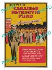 POSTCARD SIZE PHOTO OF WWI CANADIAN MILITARY POSTER CANADIAN PATRIOTIC FUND