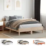 Bed Frame with Headboard Slatted Mattress Base Bedroom Solid Wood Pine vidaXL