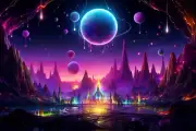 Dream Land UV tapestry, Blacklight Reactive, Psychedelic Wall Hanging, DMT Art