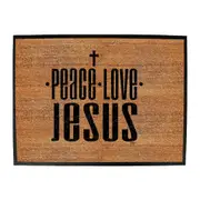 Peace Love Jesus - Funny Novelty Doormat Man Cave Floor mat