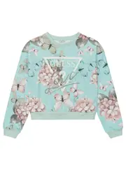 GUESS Girl's Blue Long Sleeve Active Top Size: 16, Cotton
