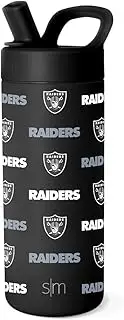 Simple Modern Officially Licensed NFL Las Vegas Raiders Kids Water Bottle with Straw Lid | Leak Proof Insulated Stainless Steel Travel Thermos | Boys, Girls | Mesa Collection | Las Vegas Raiders