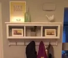 Wall Cubby Storage Unit Coat Rack Shelf with 3 Cubby Holes For Organization Rack