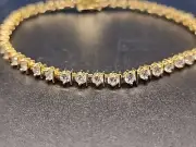 Bella Luce White CZ 5.96cwt 18K Yellow Gold Plated .925 Tennis 8" Bracelet JTV