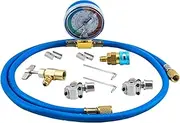 Swakuta 3 Pcs R134A Recharge Hose Kit with Gauge 51'' AC Refrigerant R134A Recharging Hose with R134A Piercing Can Tap Valve Bullet Piercing valves for HVAC Refrigerant System R134A
