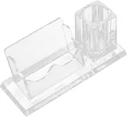 Operitacx Business Card Box Pen Holder Business Card Holder Business Card Stand Card Holders Pocket Card Holder Office Card Stand Card Holder for Business Cards Transparent Acrylic