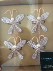 CYNTHIA ROWLEY new in original box napkin rings dragon flies