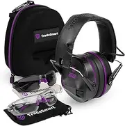 [TradeSmart] Complete Shooting Eye and Ear Protection: Electronic Earmuffs for Shooting, Range Glasses & Hard Carrying Case