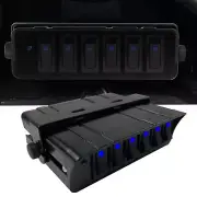 6 Gang Rocker Switch Box SPST On/Off Rocker Toggle Switch Panel 30Amp Max 12