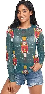 [RPLIFE] Christmas Nutcracker Green Mesh Top, Sexy Sheer Tops for Women S-XXL