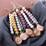 1X Baby Pacifier Clips Chain Silicone Beads BPA-Free Clip Holder Soother Chains