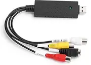 USB Collection Card,Portable USB 2.0 Video Capture Card,for Windows XP/Vista/7/8/10/Linux Converter,Mini and Portable,AV/SV Audio and Video Collection,Black