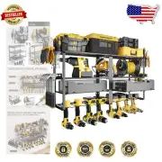 Durable Wall-Mounted Power Tool Storage Rack with 2 Drawers and Tools Holders