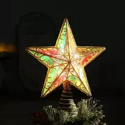 Gold Christmas Tree Star Lighted, 12 in Tree Topper Star,Star Tree Topper wit...