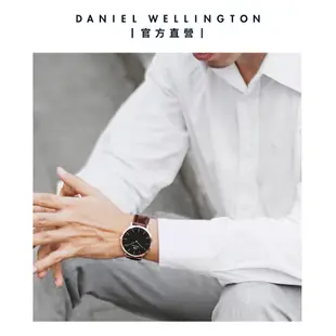 Daniel Wellington DW 手錶 Classic Bristol 40mm深棕真皮皮革錶-黑錶盤-玫瑰金框 DW00100125