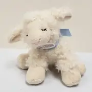Baby Ganz 5" Soft Spots Sleepy Sheep Lamb Blue Ribbon Baby Rattle Animal Plush