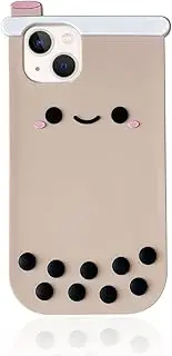 Kawaii Phone Cases for iPhone 7 Plus/8 Plus,Cute 3D Cartoon Boba Milk Tea Phone Cover Soft Silicone Funny Bubble Pearl Case for Women Girls Shockproof Protector for iPhone 6 Plus