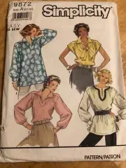SIMPLICITY #9872 - LADIES EASY TO SEW (4 STYLE) PULLOVER TOP PATTERN PT-XL FF