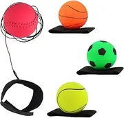 Pack of 4 Springball with Cord Wrist Return Ball with Elastic Band for Children Adults Football, Basketball, Tennis Ball, Baseball
