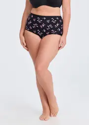 [Taking Shape] Taking Shape Period Leak Proof Undies Moderate Size 20 in Pink Leaf Print, Bamboo - Plus Size Women's Clothing Pink Leaf Print